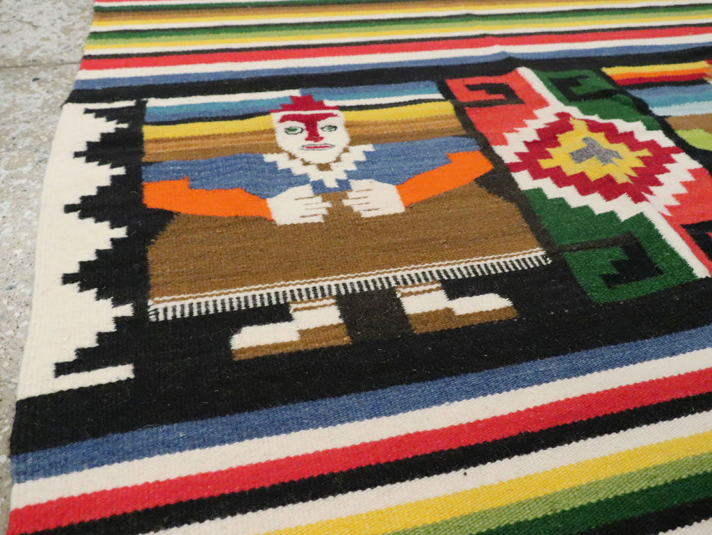 Vintage Persian Pictorial Kilim, No.28055 - Staging