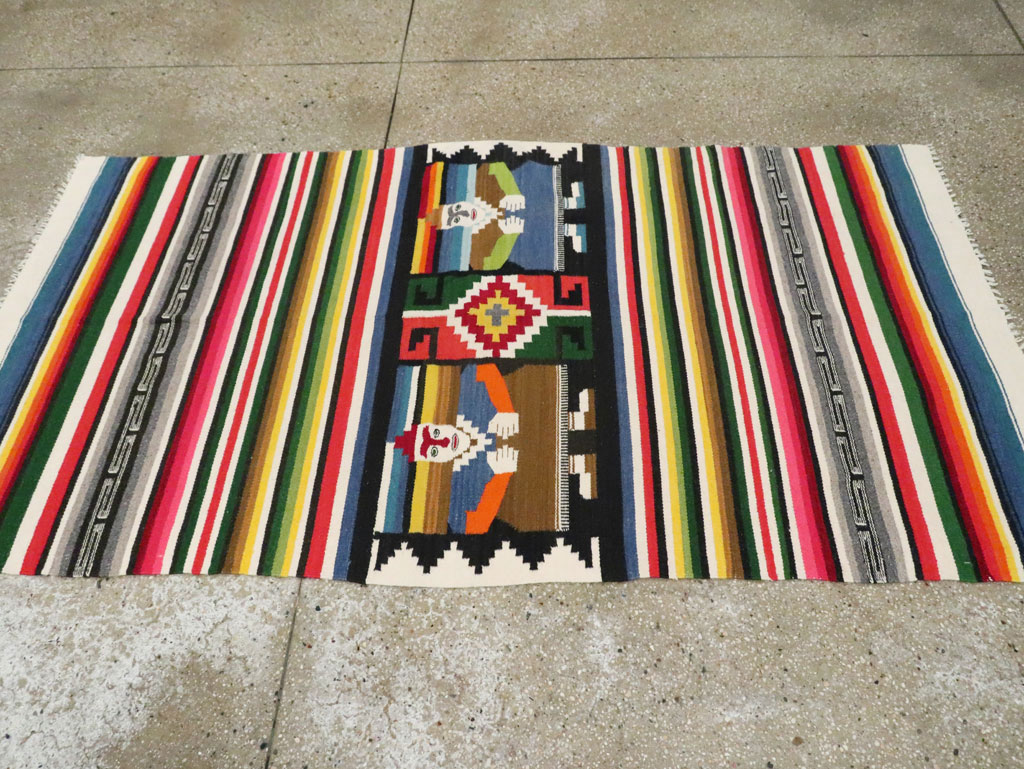 Vintage Persian Pictorial Kilim, No.28055 - Staging