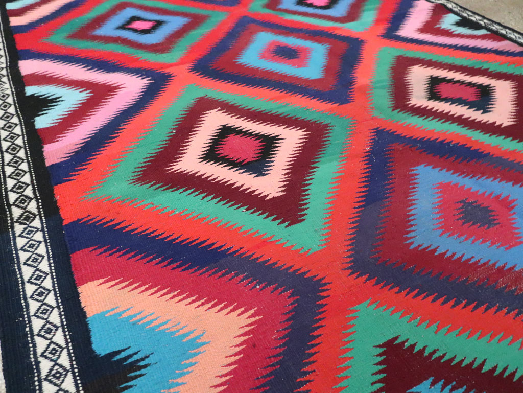 Vintage Persian Flatweave Kilim Gallery Carpet, No.28057 - Staging