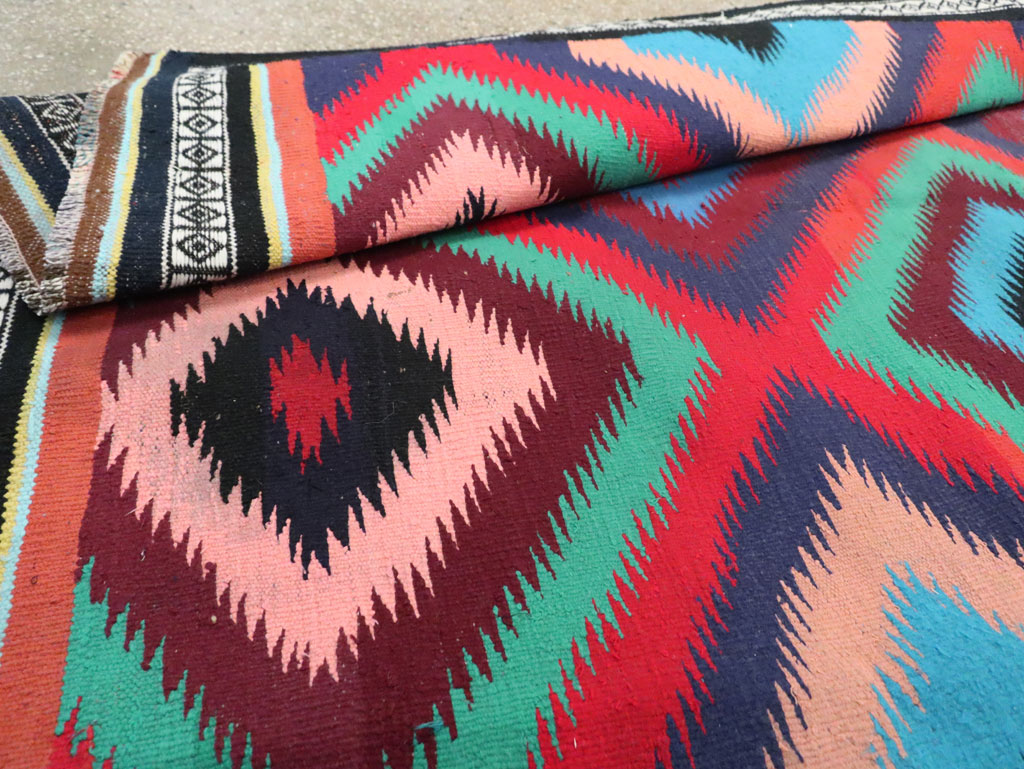 Vintage Persian Flatweave Kilim Gallery Carpet, No.28057 - Staging