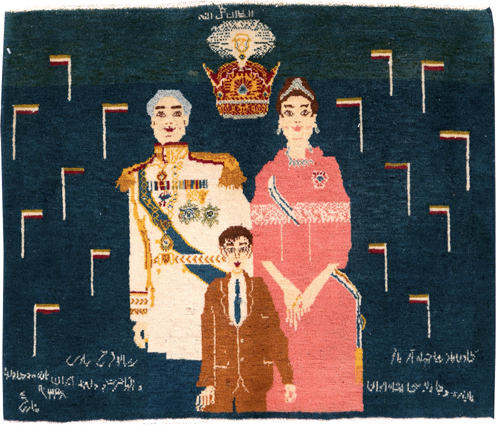 Vintage Persian Pictorial Tabriz Rug, No.28059 - Staging