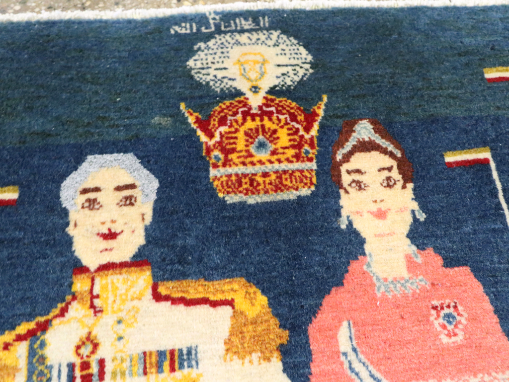 Vintage Persian Pictorial Tabriz Rug, No.28059 - Staging