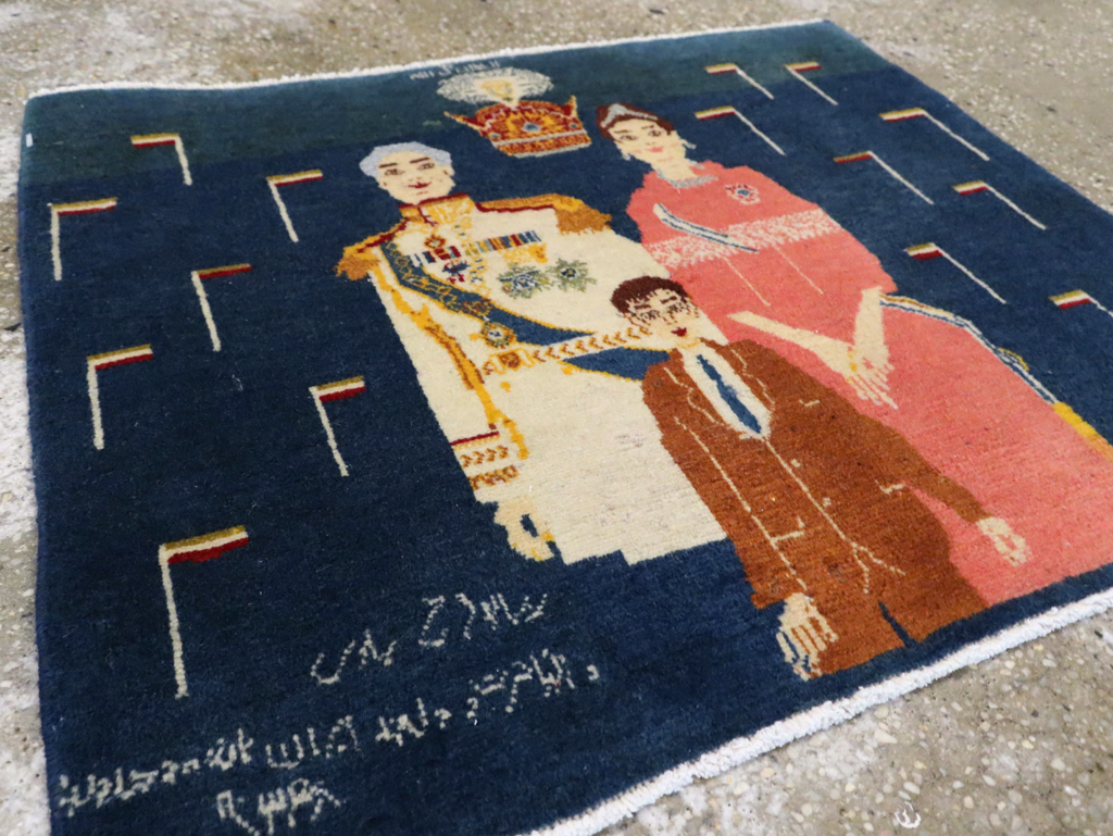 Vintage Persian Pictorial Tabriz Rug, No.28059 - Staging