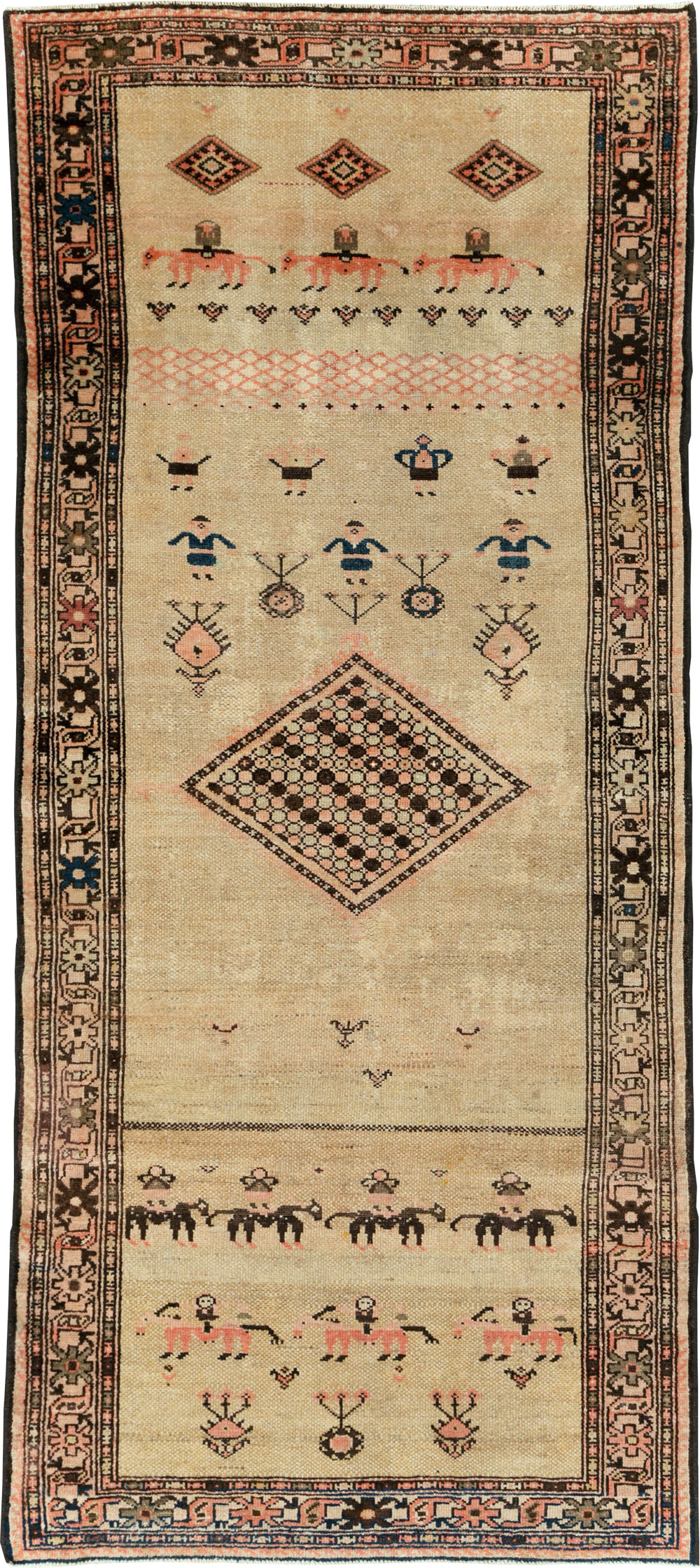 Antique Persian Serab Pictorial Runner, No.28065 - Staging