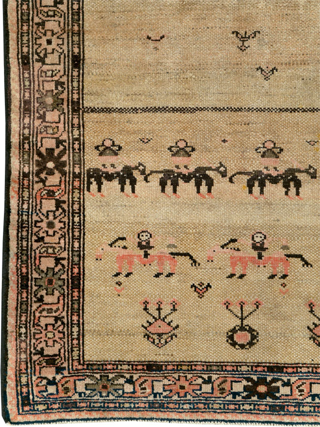 Antique Persian Serab Pictorial Runner, No.28065 - Staging