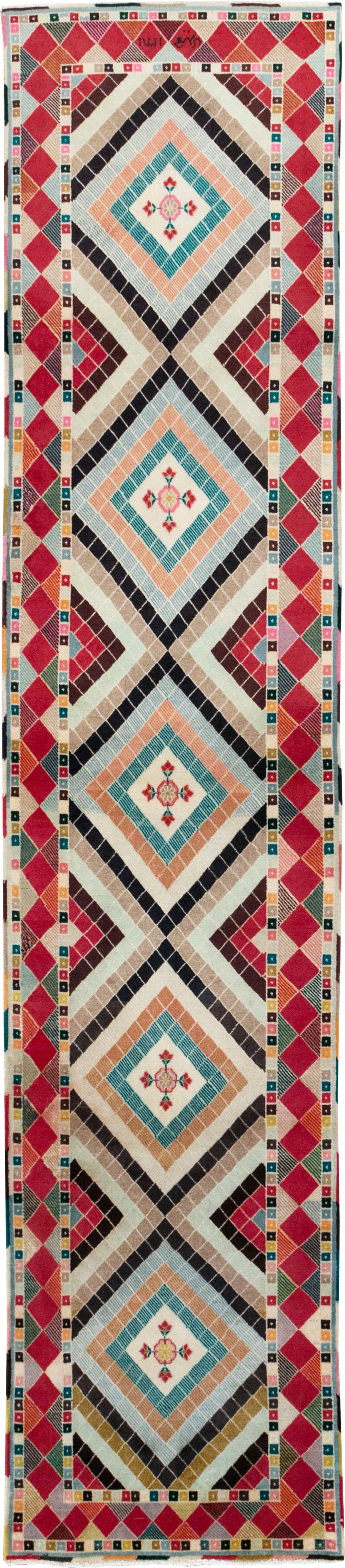 Vintage Persian Mashad Runner, No.28068 - Staging