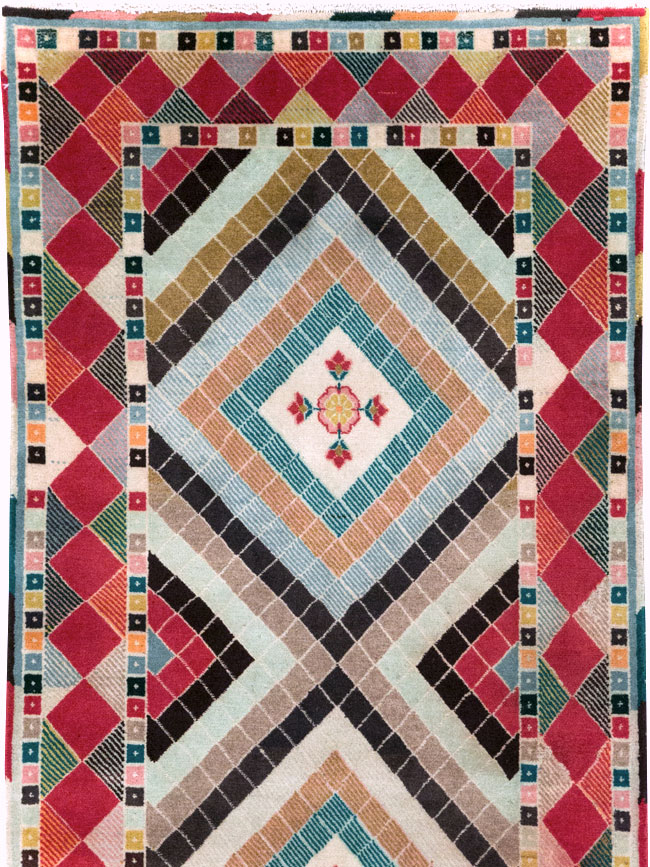 Vintage Persian Mashad Runner, No.28068 - Staging