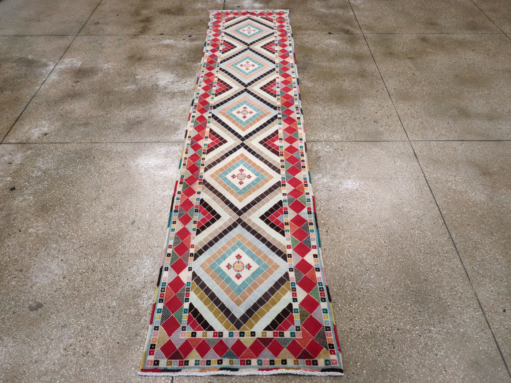 Vintage Persian Mashad Runner, No.28068 - Staging