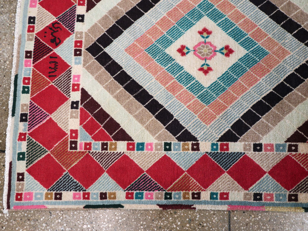 Vintage Persian Mashad Runner, No.28068 - Staging