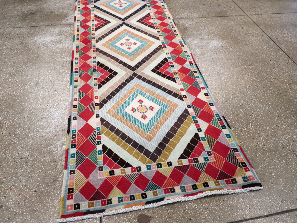 Vintage Persian Mashad Runner, No.28068 - Staging