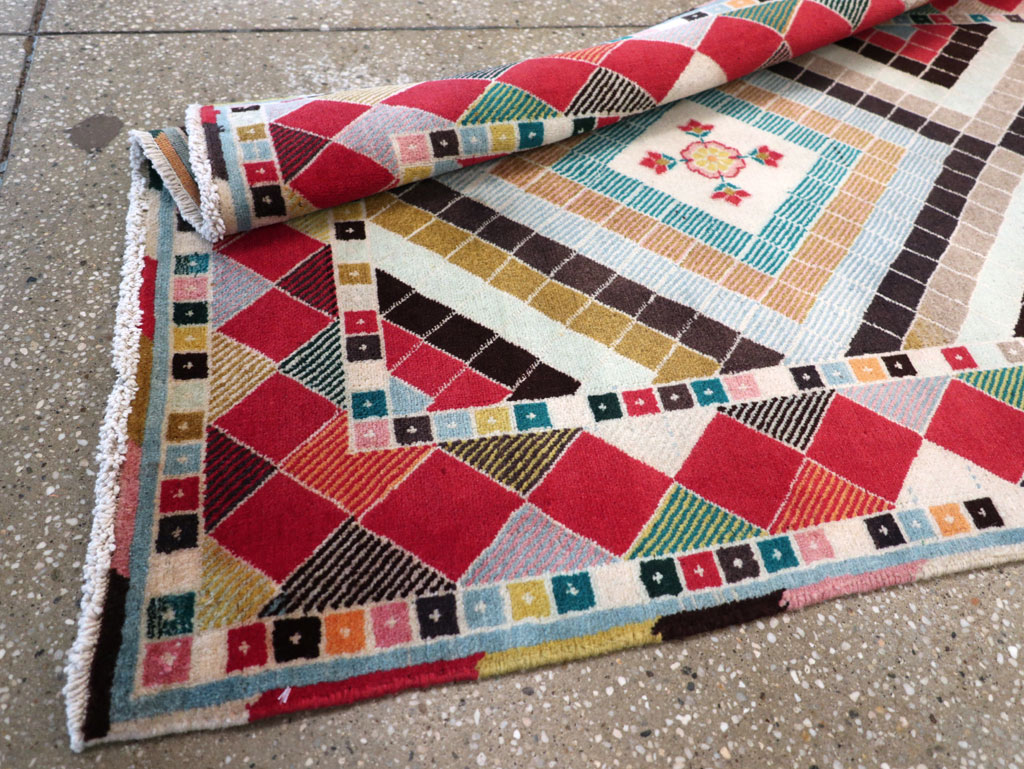 Vintage Persian Mashad Runner, No.28068 - Staging