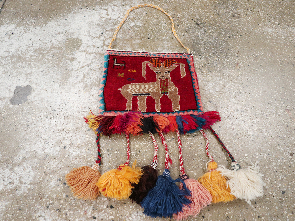 Vintage Persian Shiraz Bag Face, No.28075 - Staging