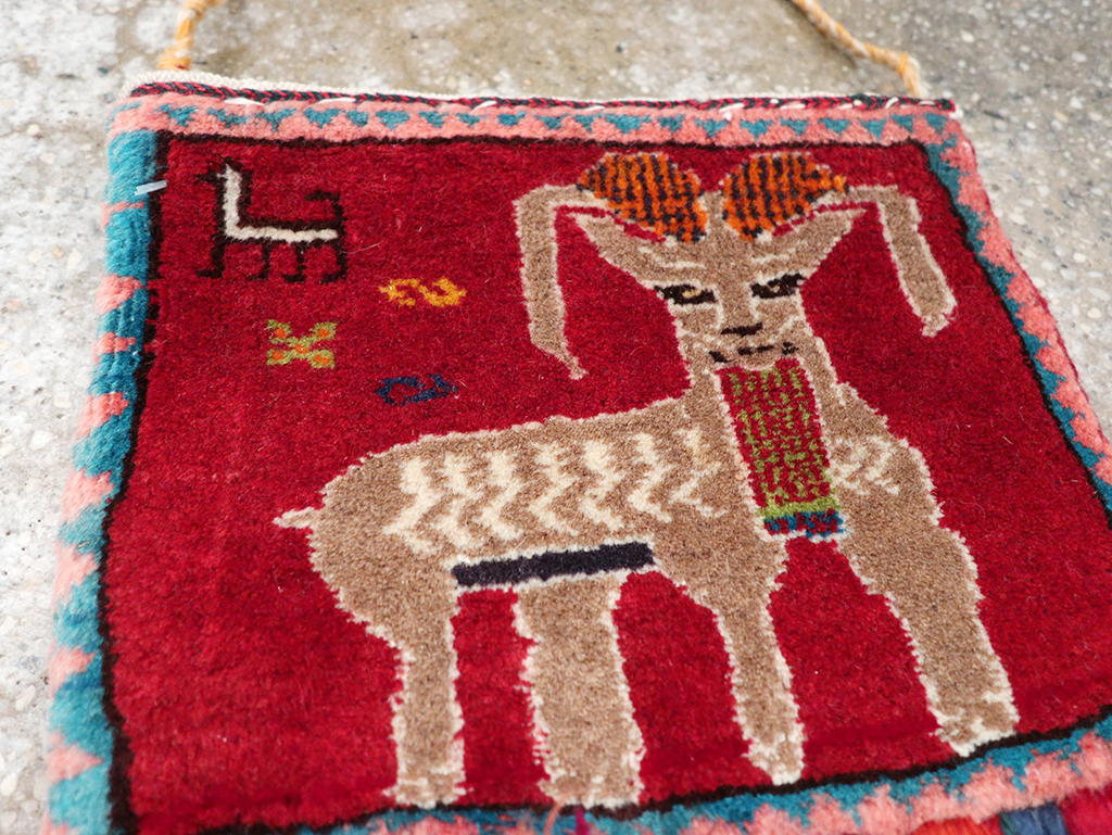 Vintage Persian Shiraz Bag Face, No.28075 - Staging