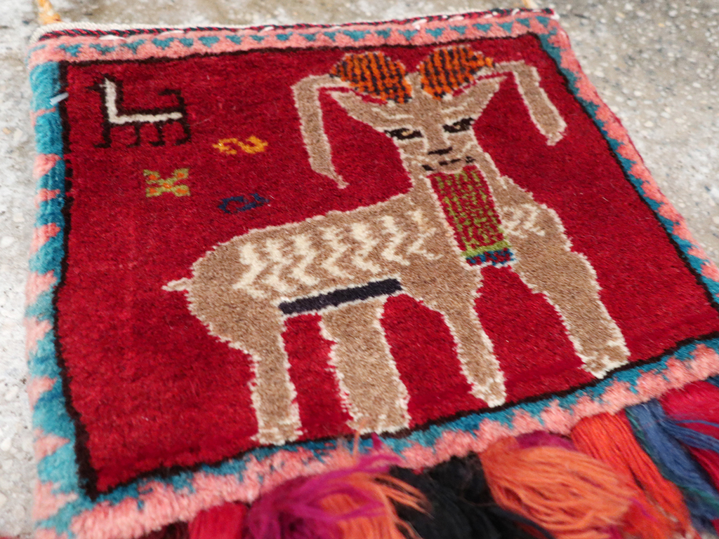 Vintage Persian Shiraz Bag Face, No.28075 - Staging