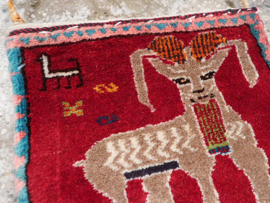 Vintage Persian Shiraz Bag Face, No.28075 - Staging