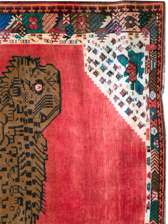 Vintage Pictorial Gabbeh Rug, No.28076 - Staging