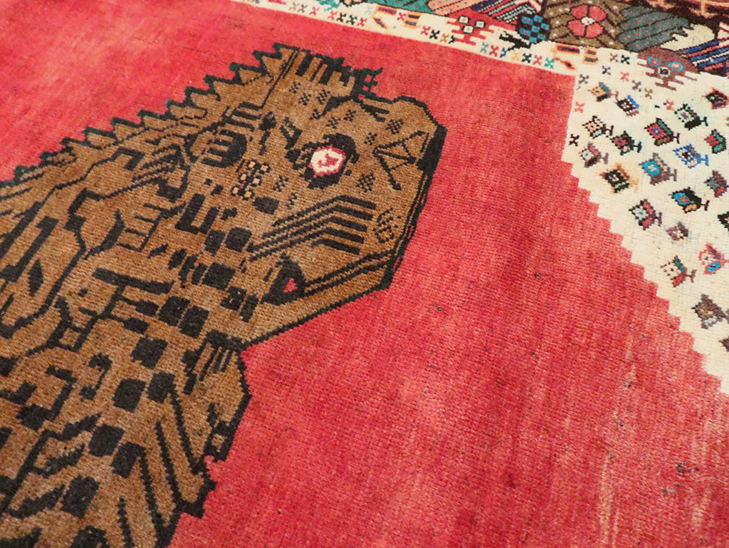 Vintage Pictorial Gabbeh Rug, No.28076 - Staging