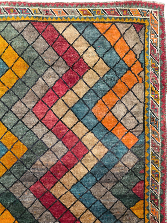 Vintage Persian Gabbeh Rug, No.28077 - Staging