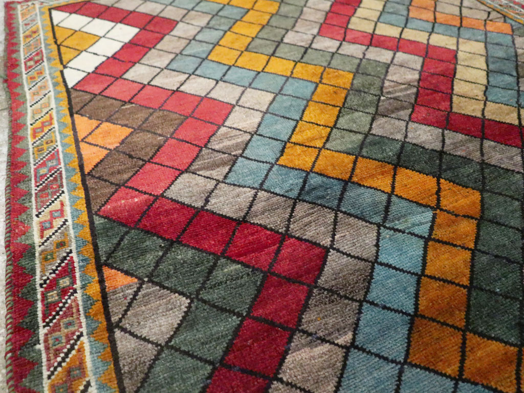 Vintage Persian Gabbeh Rug, No.28077 - Staging