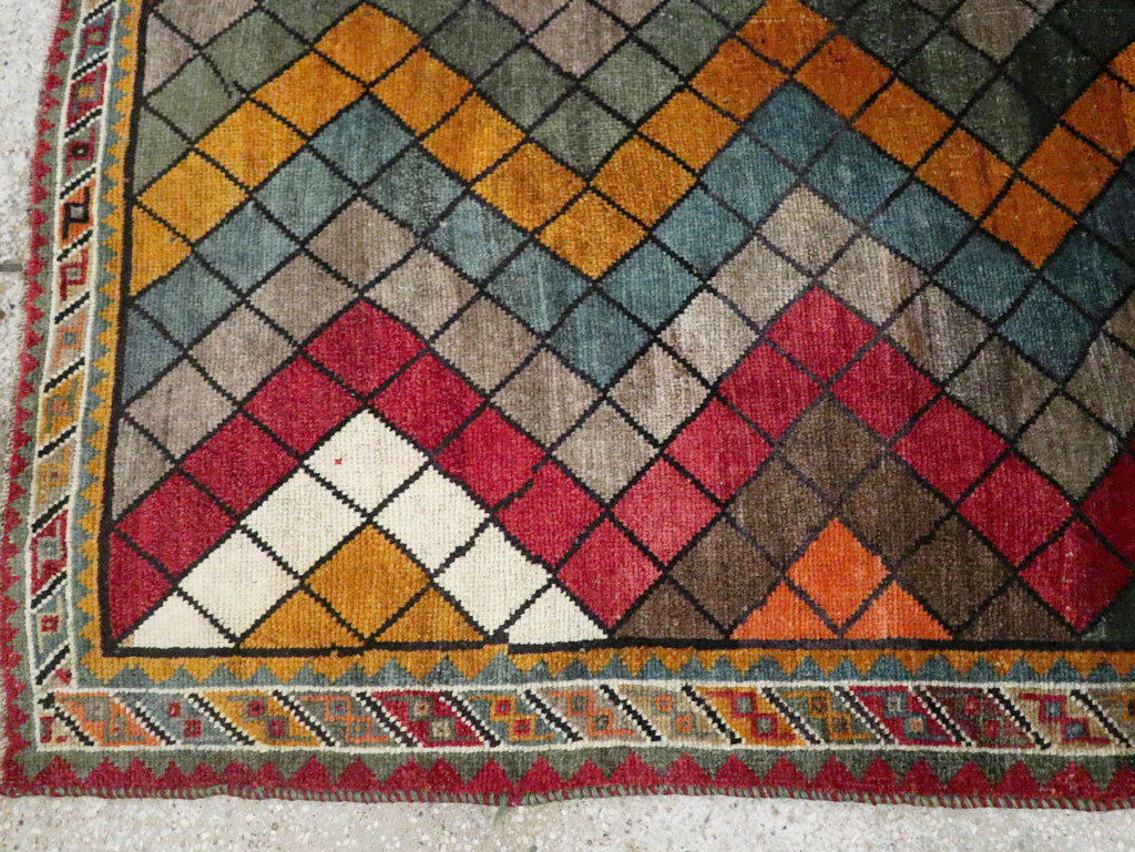 Vintage Persian Gabbeh Rug, No.28077 - Staging