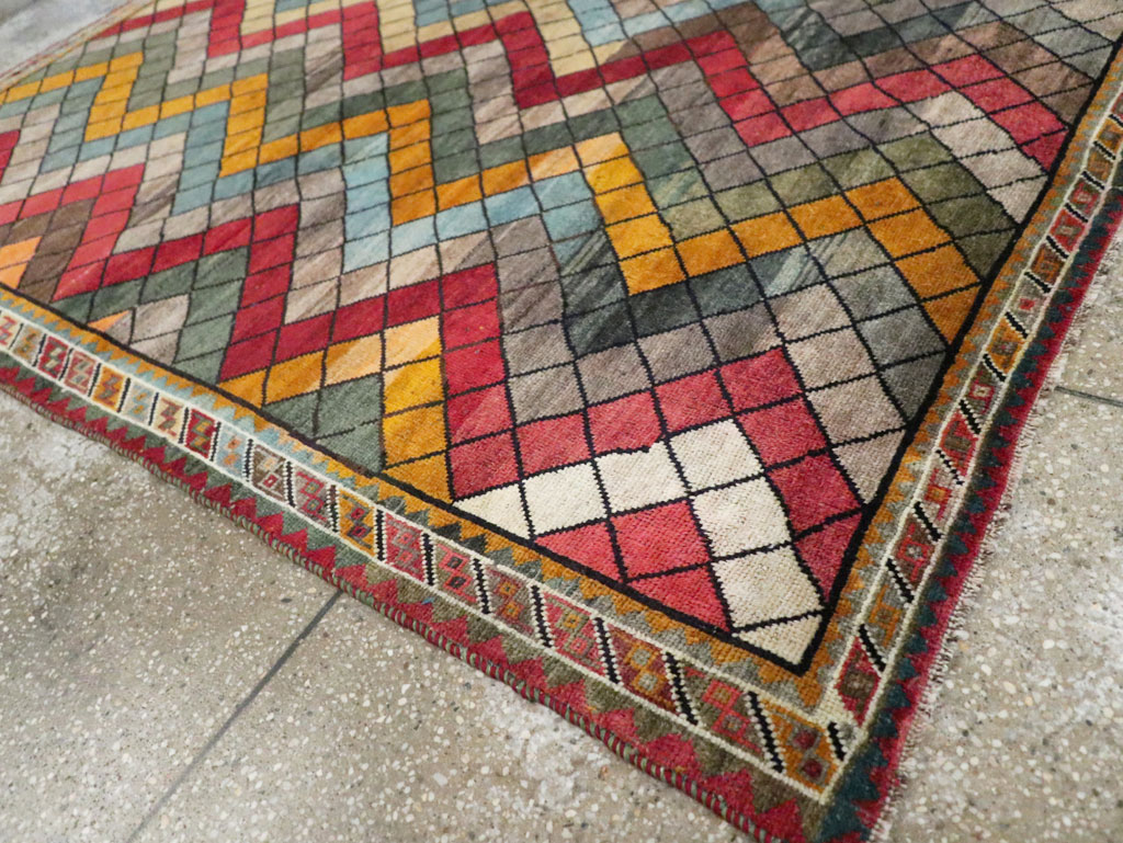 Vintage Persian Gabbeh Rug, No.28077 - Staging