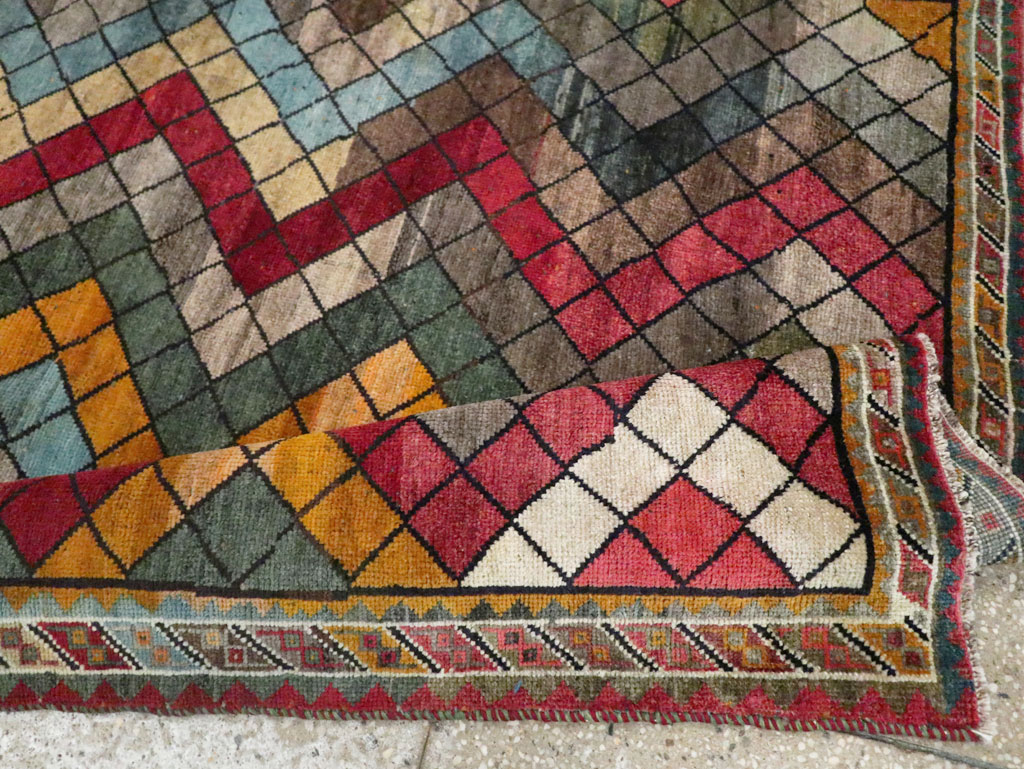 Vintage Persian Gabbeh Rug, No.28077 - Staging