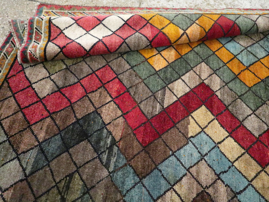 Vintage Persian Gabbeh Rug, No.28077 - Staging