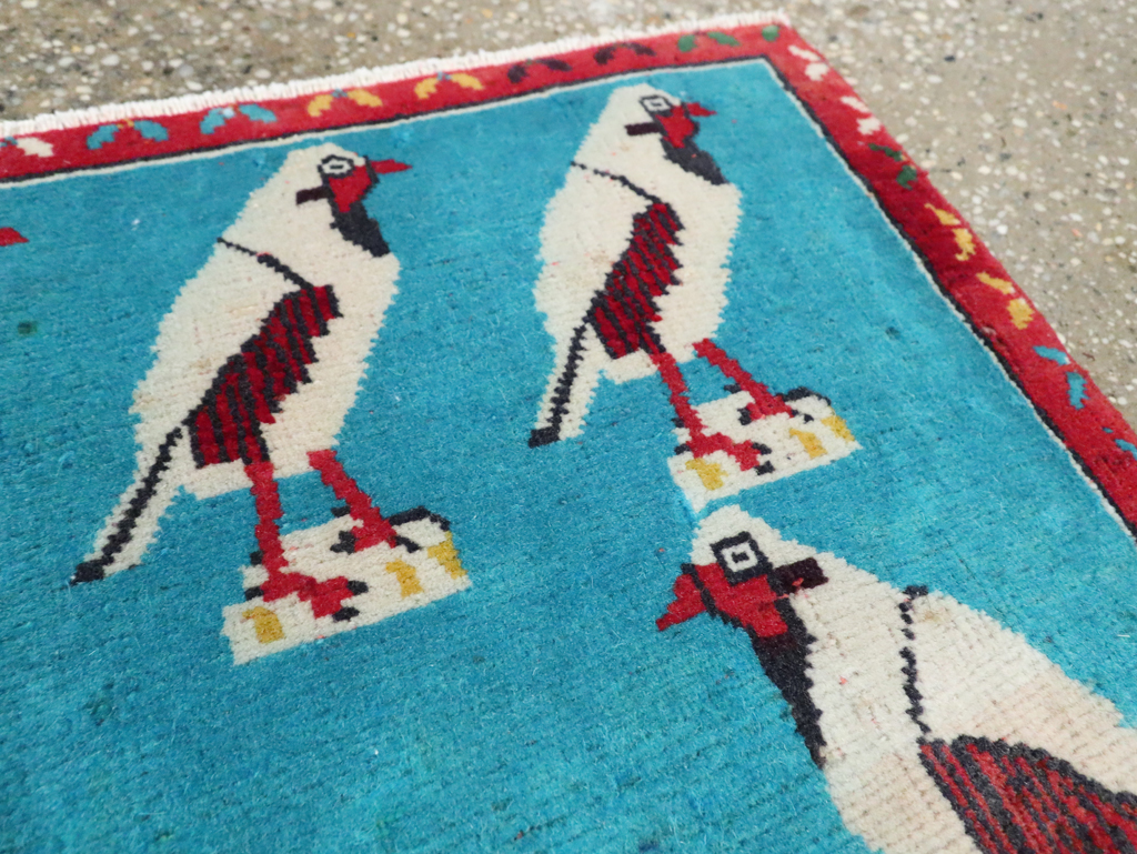 Vintage Persian Shiraz Pictorial Rug, No.28080 - Staging