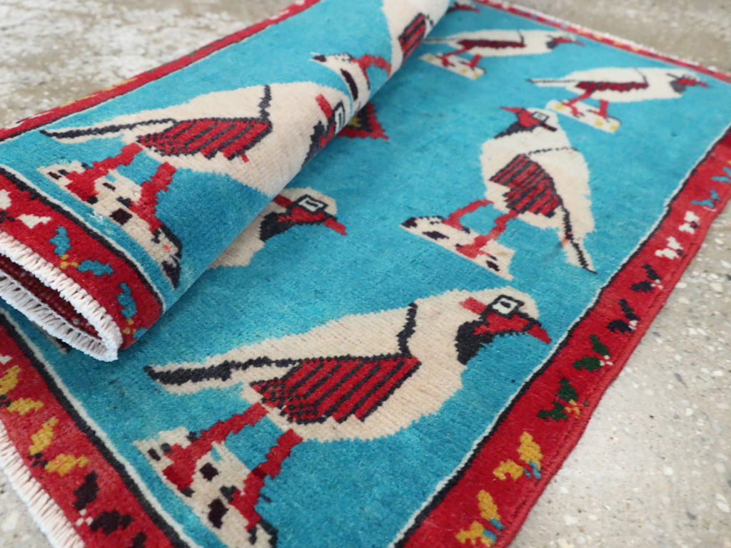 Vintage Persian Shiraz Pictorial Rug, No.28080 - Staging