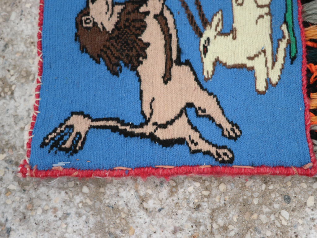 Vintage Persian Shiraz Pictorial Bag, No.28081 - Staging