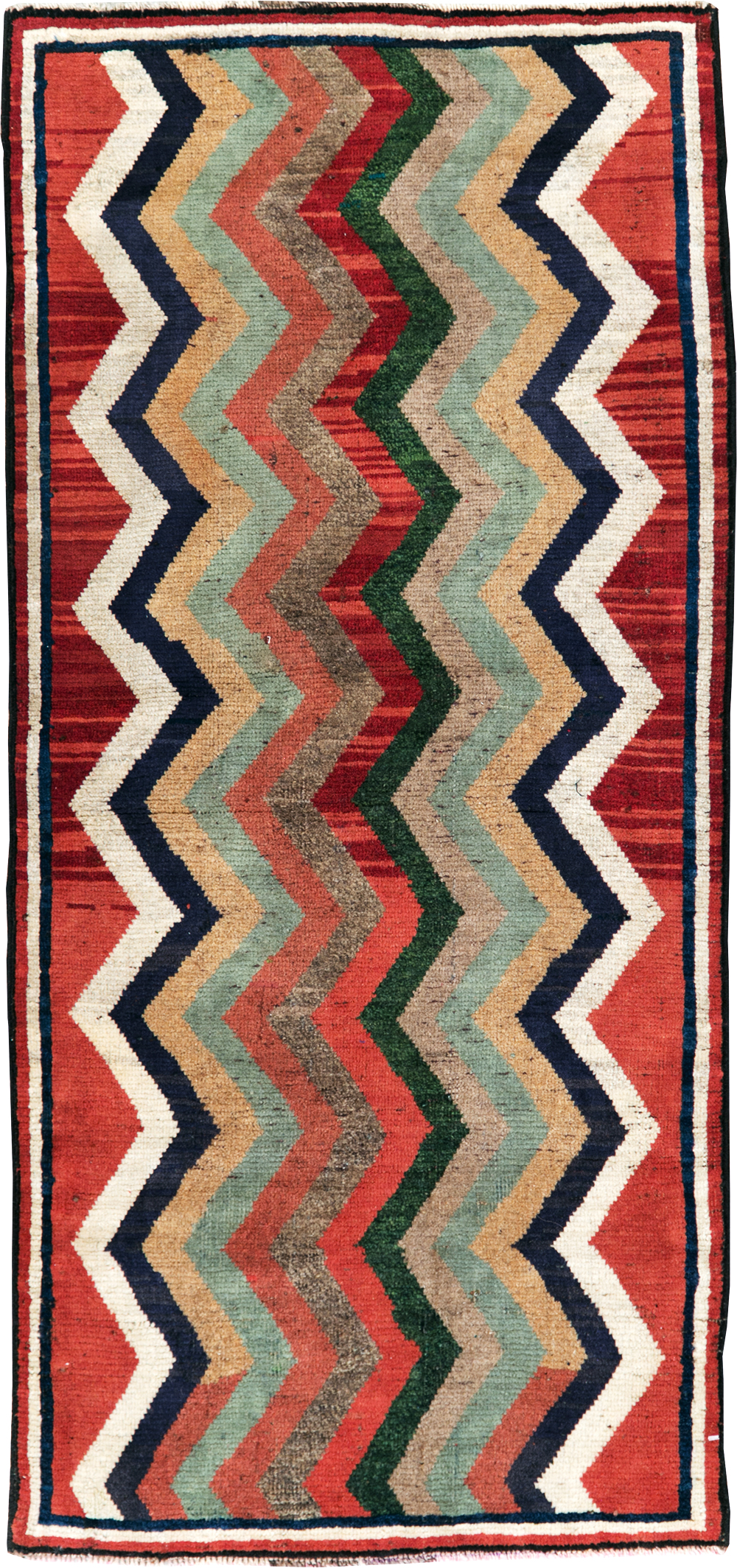 Vintage Persian Gabbeh Throw Rug, No.28083 - Staging