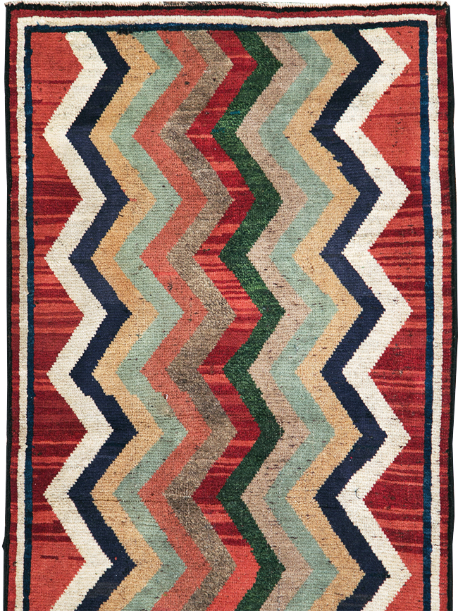 Vintage Persian Gabbeh Throw Rug, No.28083 - Staging