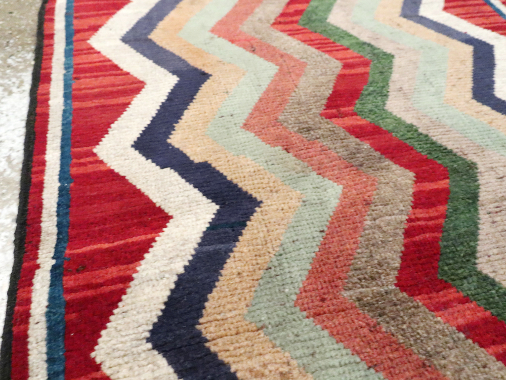 Vintage Persian Gabbeh Throw Rug, No.28083 - Staging