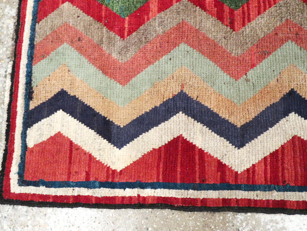 Vintage Persian Gabbeh Throw Rug, No.28083 - Staging
