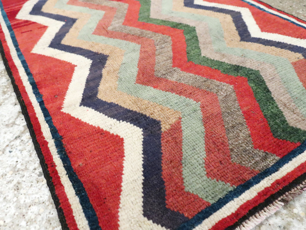 Vintage Persian Gabbeh Throw Rug, No.28083 - Staging