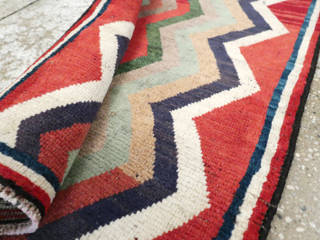 Vintage Persian Gabbeh Throw Rug, No.28083 - Staging