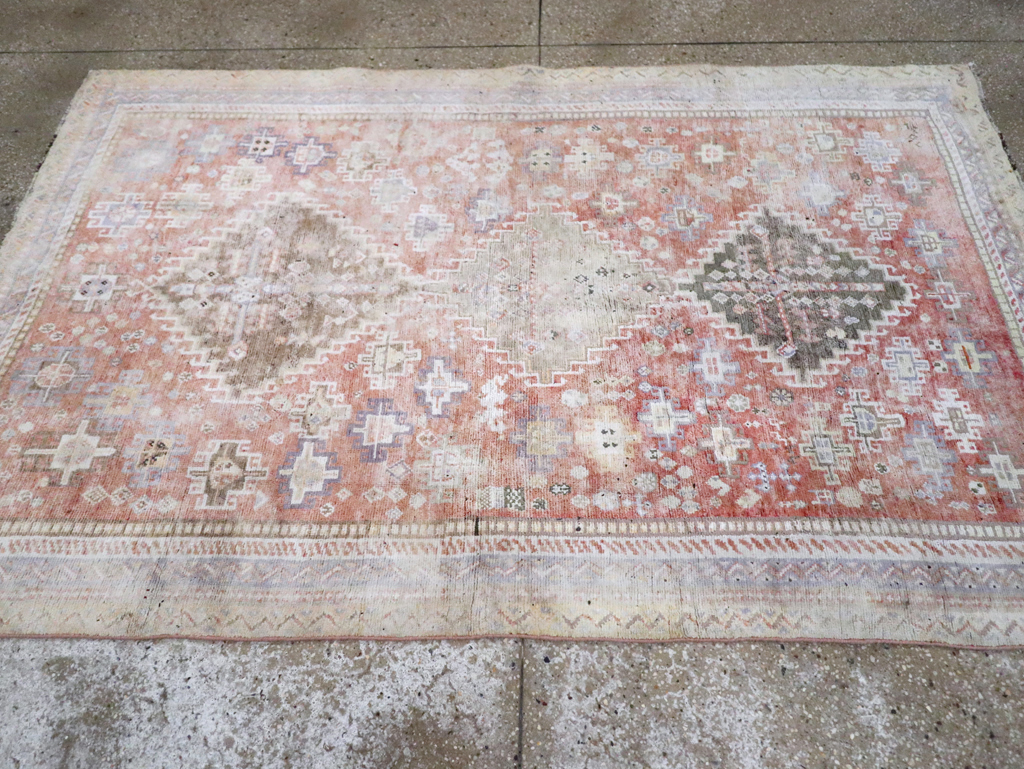 Vintage Persian Cotton Shiraz Accent Rug, No.28086 - Staging