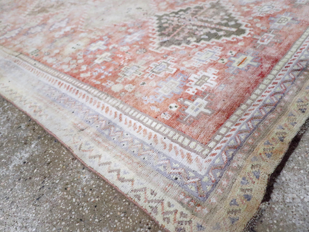 Vintage Persian Cotton Shiraz Accent Rug, No.28086 - Staging