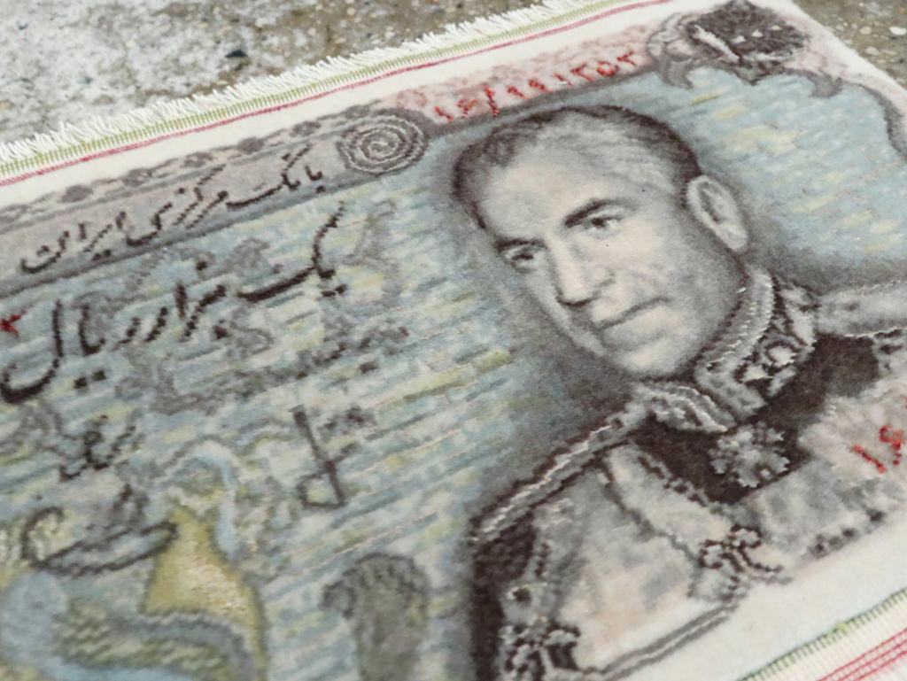 Vintage Persian Tabriz Pictorial Rug, No.28090 - Staging