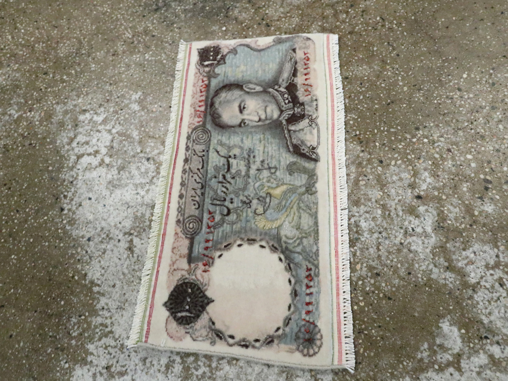 Vintage Persian Tabriz Pictorial Rug, No.28090 - Staging