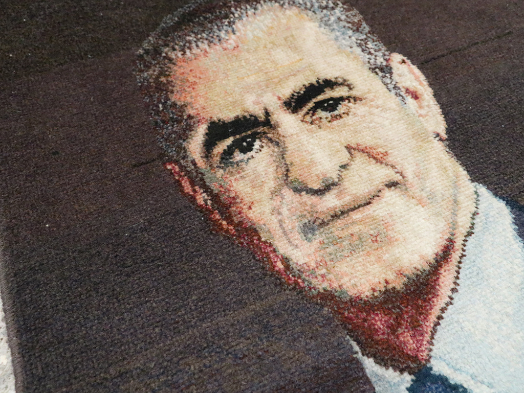 Vintage Persian Tabriz Pictorial Rug, No.28092 - Staging