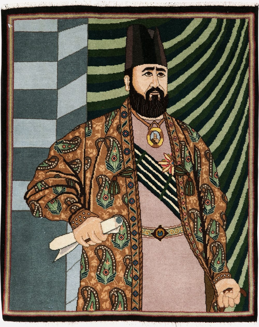 Vintage Persian Tabriz Pictorial Rug (Pair: 1 of 2), No.28093 - Staging