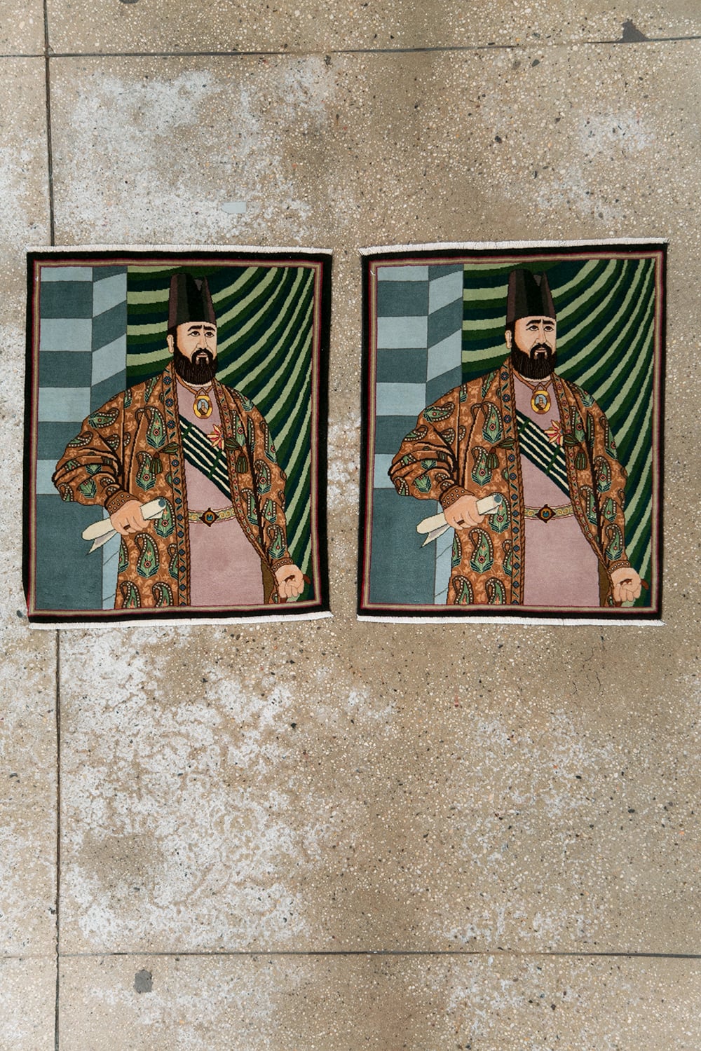 Vintage Persian Tabriz Pictorial Rug (Pair: 1 of 2), No.28093 - Staging