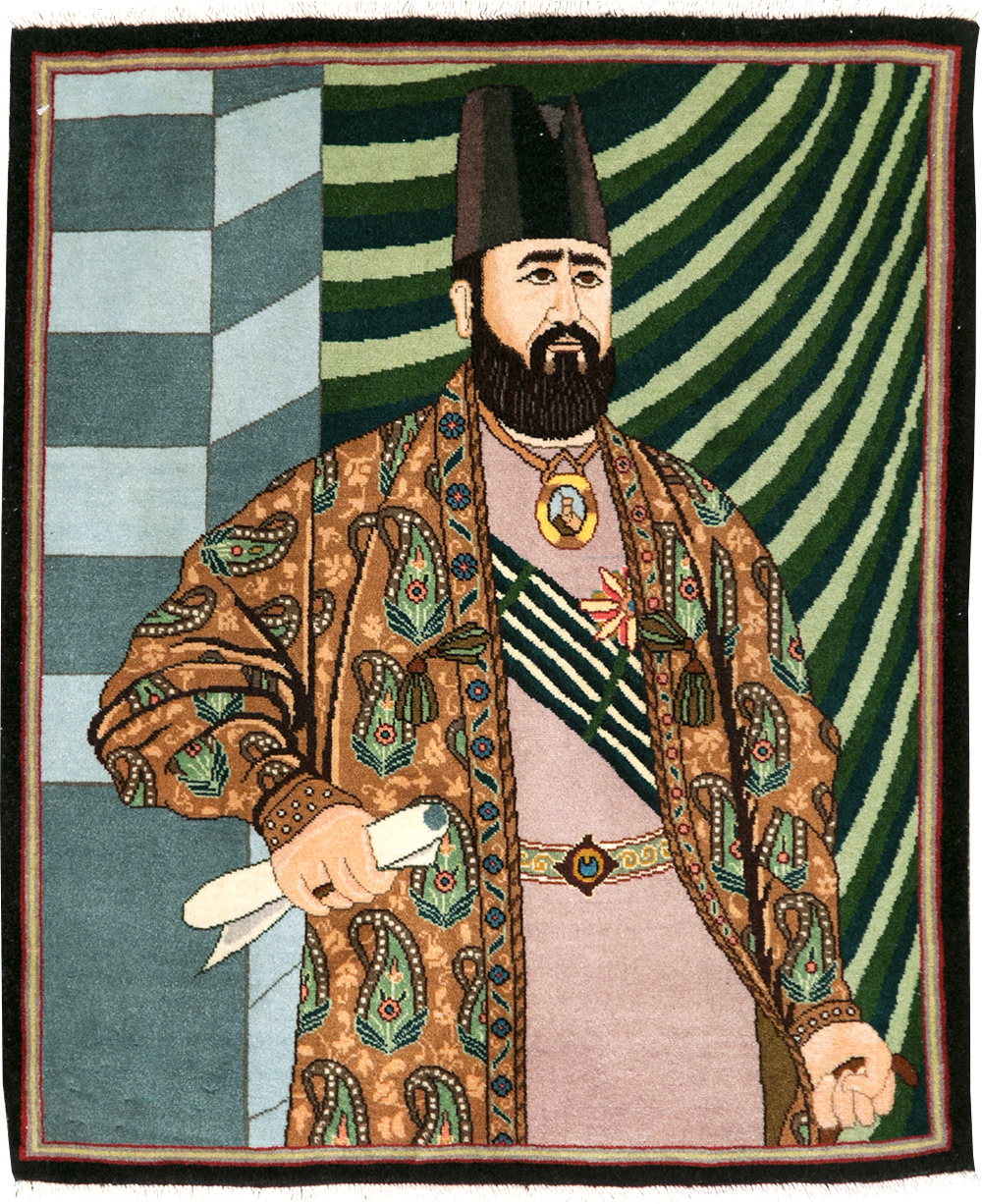 Vintage Persian Tabriz Pictorial Rug (Pair: 2 of 2), No.28094 - Staging