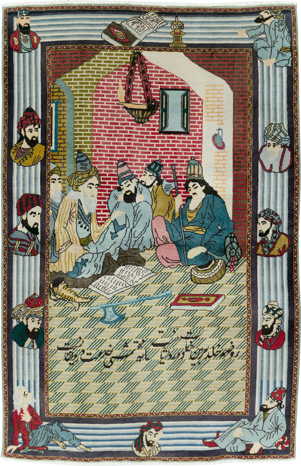 Vintage Persian Tabriz Rug, No.28095 - Staging