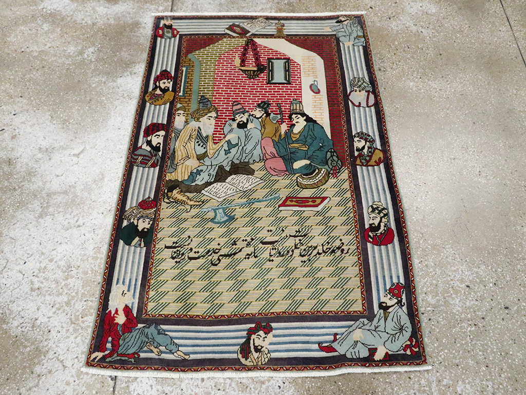 Vintage Persian Tabriz Rug, No.28095 - Staging