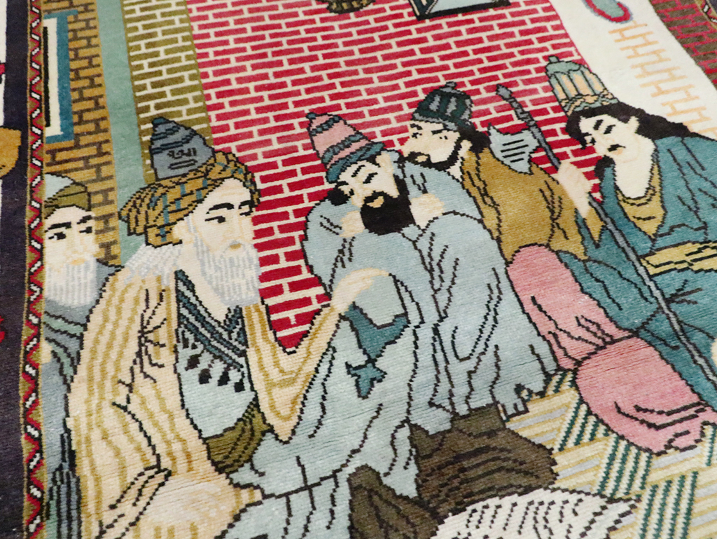 Vintage Persian Tabriz Rug, No.28095 - Staging