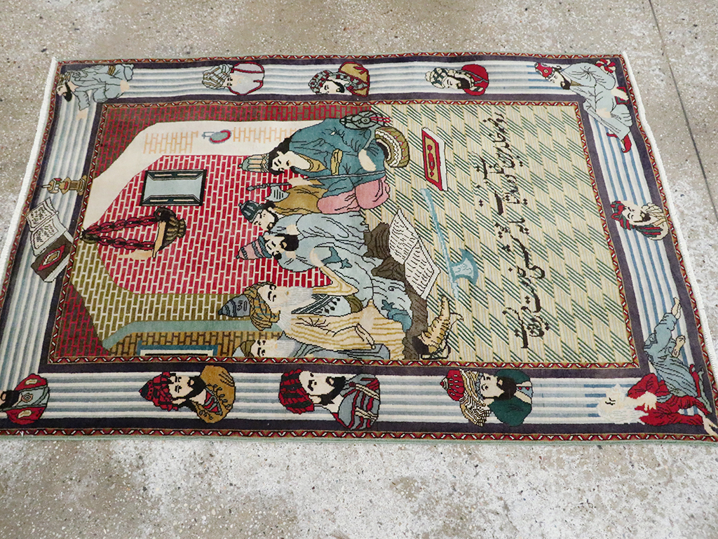 Vintage Persian Tabriz Rug, No.28095 - Staging