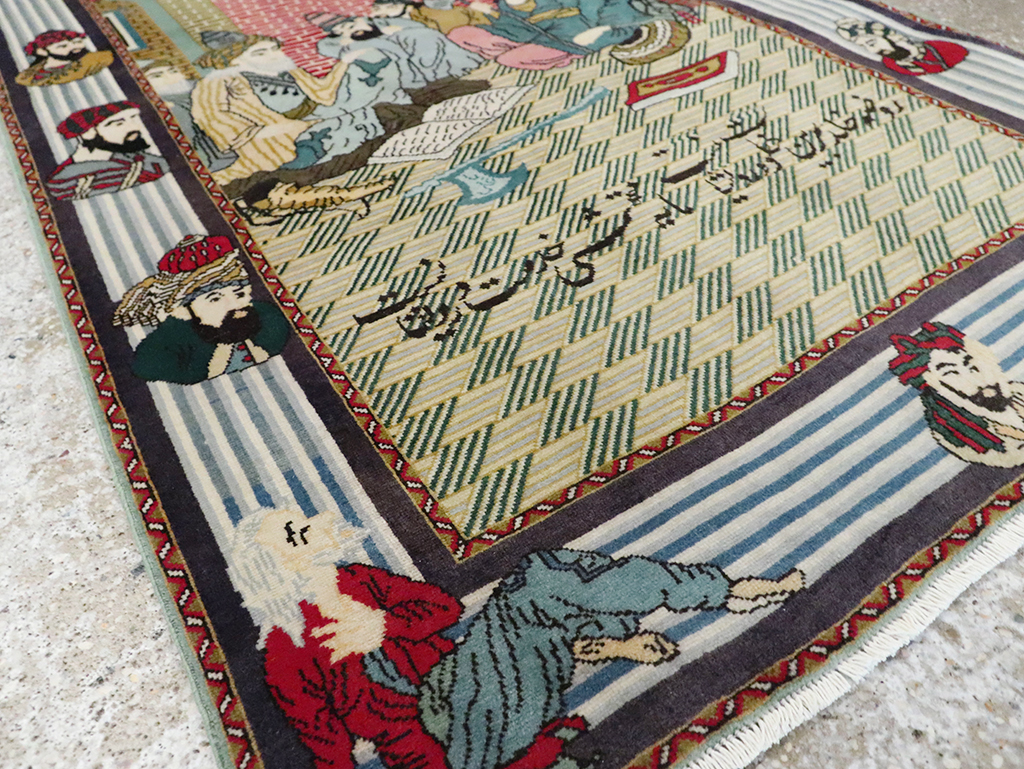 Vintage Persian Tabriz Rug, No.28095 - Staging