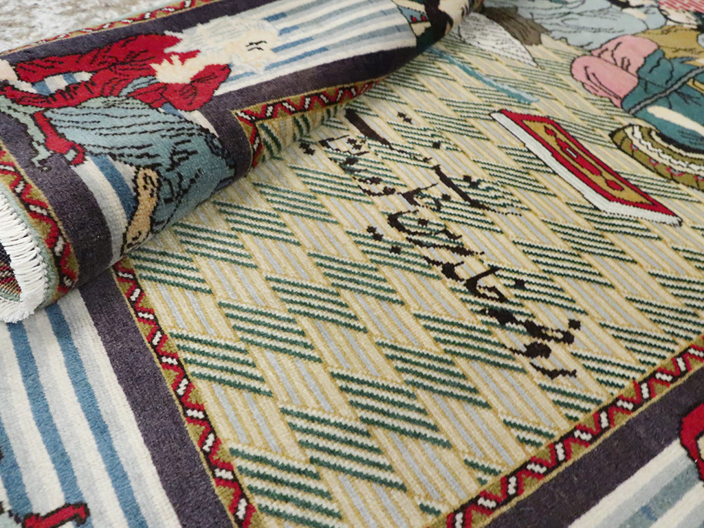 Vintage Persian Tabriz Rug, No.28095 - Staging